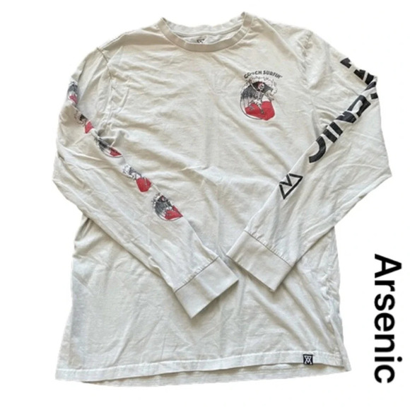 Arsenic - Couch Surfing Skeleton Light Grey Long Sleeve T-Shirt Men’s Medium - Picture 2 of 10